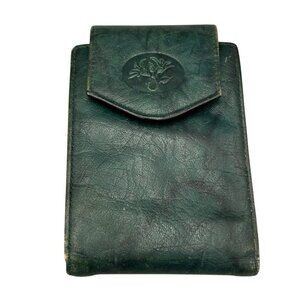 Vintage Buxton Green Leather Wallet Top Grain Cowhide